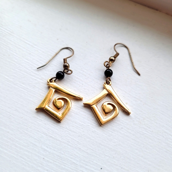 Black and Gold Earrings - Picture 1 of 1